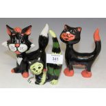 THREE LORNA BAILEY CAT FIGURES