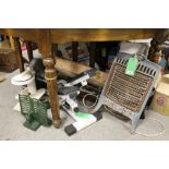 A COLLECTION OF VINTAGE ELECTRICALS ETC., to include various Hoover vacuum cleaners, an enamelled