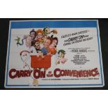 A VINTAGE CINEMA / FILM POSTER FOR 'CARRY ON AT YOUR CONVENIENCE' APPROX 75 X 101 CM