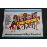 A VINTAGE CINEMA / FILM POSTER FOR 'CARRY ON GIRLS' APPROX 75 X 101 CM
