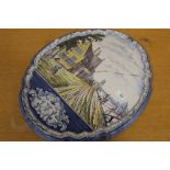 A LARGE DELFT WALL PLAQUE A/F