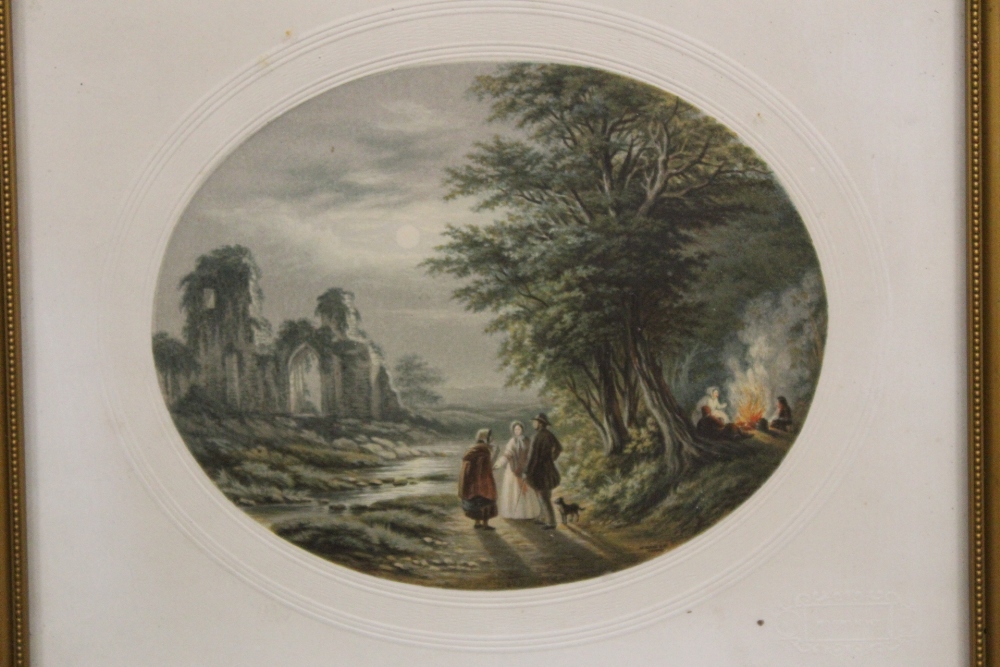 A SMALL QUANTITY OF FRAMED AND GLAZED LE BLOND PRINTS OF LANDSCAPES WITH FIGURES - Image 2 of 5