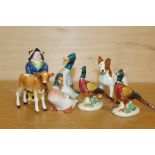 A COLLECTION OF BESWICK AND BESWICK STYLE FIGURES TO INCLUDE ALICE SERIES QUEEN OF HEARTS,