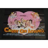 A VINTAGE CINEMA / FILM POSTER FOR 'CARRY ON LOVING', APPROX 75 X 101 CM