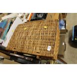 A RETRO SIRRAM WHICKER PICNIC HAMPER AND CONTENTS