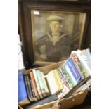 A FRAMED WWI PORTRAIT PHOTOGRAPH OF A ROYAL NAVY SAILOR IN UNIFORM HIS CAP READING HMS TIPPERARY