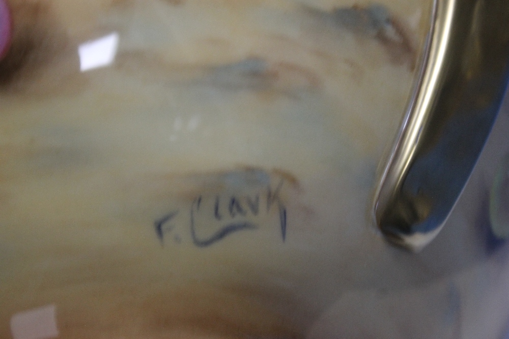 A LARGE HAND PAINTED BOWL SIGNED F. CLARK (FRANCIS CLARK WAS A ROYAL WORCESTER ARTIST) Dia. 24 cm, - Image 2 of 3