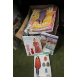 A QUANTITY OF SEWING PATTERNS AND MAGAZINES