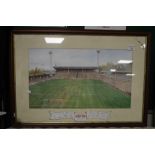 A LIMITED EDITION PRINT ASTON VILLA V SHEFFIELD WEDNESDAY 10TH FEBUARY 1990 WITH PRINTED