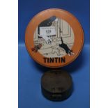 A REPRODUCTION BRINTON MILITARY COMPASS CONTAINED IN A TINTIN TIN