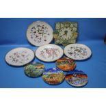 A COLLECTION OF FOUR POOLE AND FOUR SPODE WILD FLOWER SERIES CABINET PLATES (8)