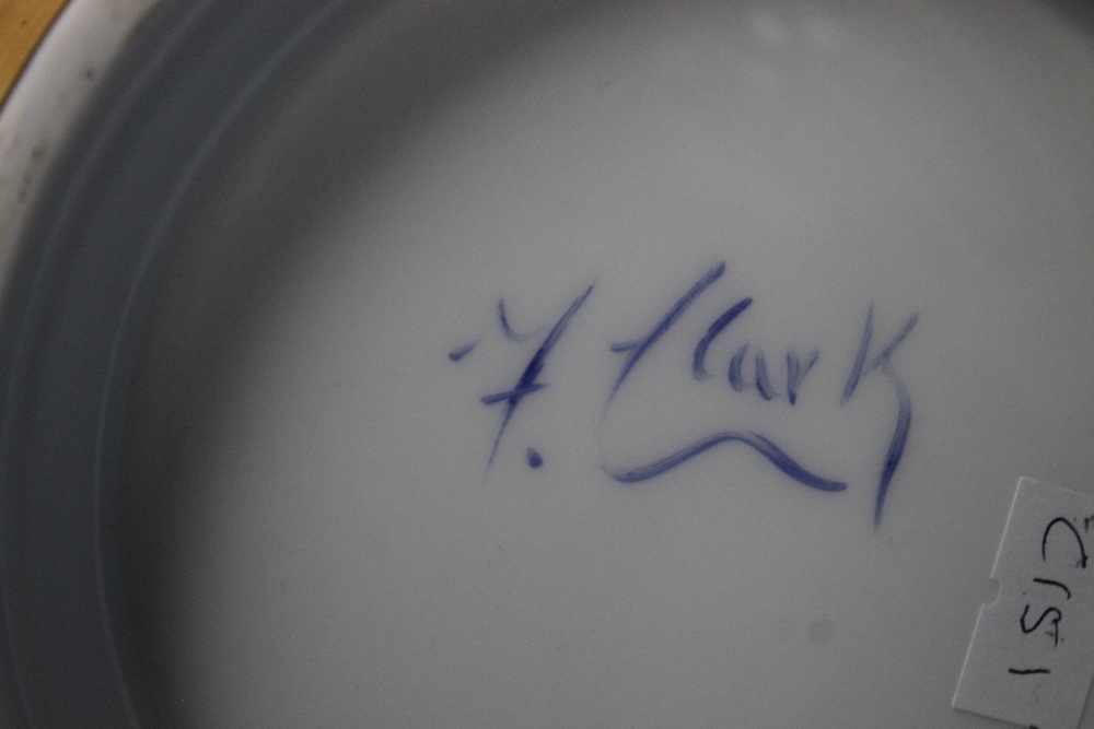 A LARGE HAND PAINTED BOWL SIGNED F. CLARK (FRANCIS CLARK WAS A ROYAL WORCESTER ARTIST) Dia. 24 cm, - Image 3 of 3