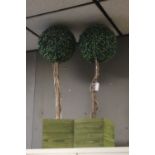 A PAIR OF ARTIFICIAL BAY TREES