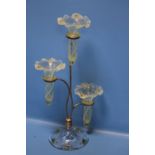 A VASELINE GLASS THREE TIER VASE