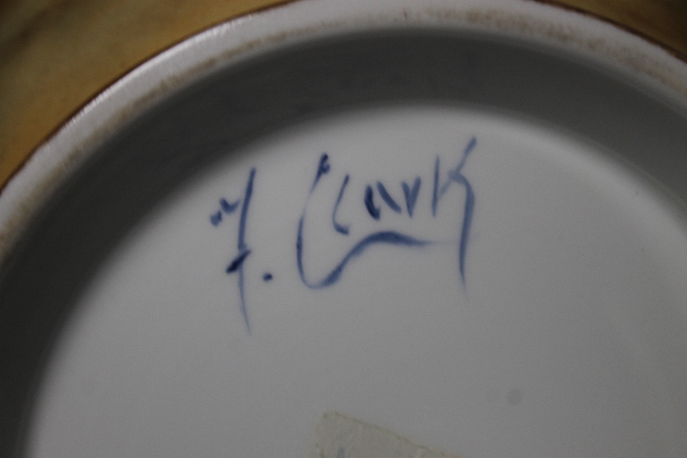 A LARGE HAND PAINTED BOWL SIGNED F. CLARK (FRANCIS CLARK WAS A ROYAL WORCESTER ARTIST), Dia. 23 - Image 3 of 3