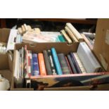 THREE TRAYS OF MISCELLANEOUS BOOKS TO INCLUDE BIOGRAPHIES (TRAYS NOT INCLUDED)