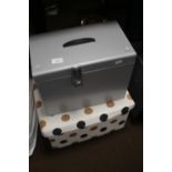 A METAL STORAGE BOX AND A FABRIC STORAGE BOX