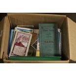 A BOX OF VINTAGE MAPS AND TRAVEL GUIDES TO INCLUDE SARK 1930 ETC.