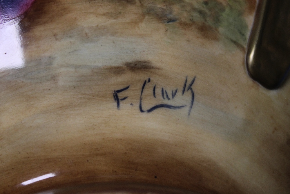 A LARGE HAND PAINTED BOWL SIGNED F. CLARK (FRANCIS CLARK WAS A ROYAL WORCESTER ARTIST), Dia. 23 - Image 2 of 3
