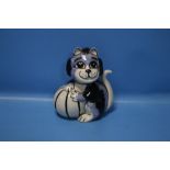 A LORNA BAILEY SEATED CAT WITH BALL