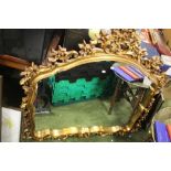 A LARGE GILT MIRROR¦WIDTH: 105 CM¦LENGTH:113 CM