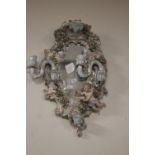 A DECORATIVE CERAMIC FRAMED MIRROR¦WIDTH: 25 CM¦LENGTH: 48 CM