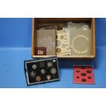 A QUANTITY OF BRITISH PROOF SETS AND OTHER VARIOUS COINS