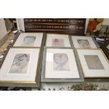 SIX FRAMED CLASSICAL STYLE PRINTS (6)