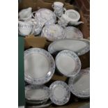 TWO TRAYS OF POLISH FLORAL CHINA