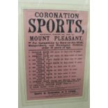 THREE VINTAGE POSTERS FOR CORINATION SPORTS, FESTIVITIES ABANDONED DUE TO ILLNESS AND ANOTHER