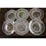 A TRAY OF ROYAL DOULTON BRAMBLY HEDGE PLATES, CONSISTING OF THE INVITATION, THE ADVENTURE, THE