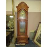 A RIDGEWAY MOON ROLLER TRIPLE CHIMING GRANDFATHER CLOCK OF LARGE PROPORTIONS, CHIMES MARKED