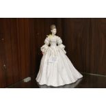 A ROYAL WORCESTER LIMITED EDITION FIGURE - CORONATION BALL, CHRISTINA 196/7500 WITH GOLD BACK STAMP