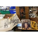 A TRAY OF WOLVERHAMPTON WANDERERS ITEMS TO INCLUDE FOOTBALL PROGRAMMES, SCRAP BOOKS AND NEWSPAPERS