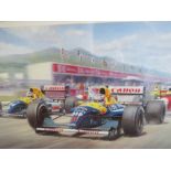 A HALCYON GALLERY SIGNED LIMITED EDITION FORMULA 1 GRAND PRIX PRINT BY TOM SMITH 'IL LEONA'