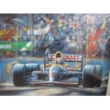 A SIGNED LIMITED EDITION FORMULA 1 GRAND PRIX PRINT BY ROBIN OWEN 'VICTORY No. 28' commissioned by