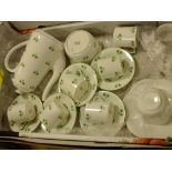 A TRAY OF SHELLEY CHINA TO INCLUDE SHAMROCK PATTERN