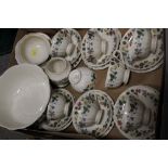 A TRAY OF WEDGWOOD RICHMOND CHINA TO INCLUDE TRIOS., FRUIT BOWL ETC.