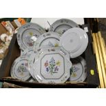 A BOX OF SPODE FLORAL PLATES