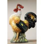 A LARGE CERAMIC COCKEREL FIGURE, H 45 CM