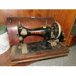 A VINTAGE VICKERS SEWING MACHINE, AS FOUND