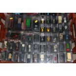 TWO TRAYS OF OXFORD DIE CAST MODEL CARS, TANKS, ETC.