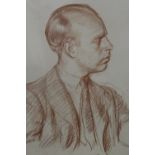 A FRAMED AND GLAZED PENCIL PORTRAIT SKETCH OF A MALE, SIGNED AND DATED 1940 LOWER RIGHT, OVERALL