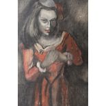 AN OIL ON BOARD STUDY OF A STREET GIRL, SIGNED V G COOKE LOWER RIGHT, AND LABEL VERSO, UNFRAMED,