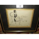 A PAIR OF FRAMED AND GLAZED PEN AND INK DRAWINGS BY ARCHIE W PAYNE, BOTH INITIALLED LOWER RIGHT, ONE