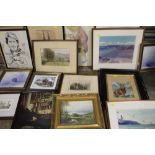 A QUANTITY OF ASSORTED PICTURES TO INCLUDE WATERCOLOURS, OILS, PRINTS AND SIGNED EXAMPLES