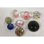 EIGHT GLASS PAPERWEIGHTS