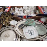 TWO TRAYS OF ASSORTED CERAMICS TO INCLUDE TEA WARE