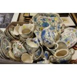 A TRAY OF MASONS REGENCY AND OTHER CHINA TO INCLUDE A TEAPOT