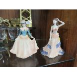 TWO COALPORT BISQUE LADIES FROM THE AGE OF ELEGANCE RANGE - SPRING PAGENT AND REGENCY GALA